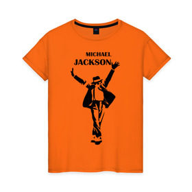 Женская футболка хлопок с принтом Michael Jackson (3) в Санкт-Петербурге, 100% хлопок | прямой крой, круглый вырез горловины, длина до линии бедер, слегка спущенное плечо | 