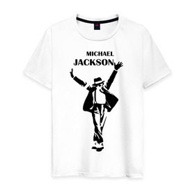 Мужская футболка хлопок с принтом Michael Jackson (3) в Санкт-Петербурге, 100% хлопок | прямой крой, круглый вырез горловины, длина до линии бедер, слегка спущенное плечо. | 