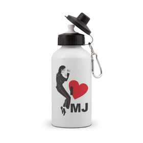 Бутылка спортивная с принтом I love Michael Jackson (1) в Санкт-Петербурге, металл | емкость — 500 мл, в комплекте две пластиковые крышки и карабин для крепления | jackson | michael | mj | pop | джексон | майкл | майкл джексон | поп