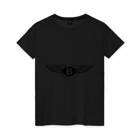 Женская футболка хлопок с принтом Bentley в Санкт-Петербурге, 100% хлопок | прямой крой, круглый вырез горловины, длина до линии бедер, слегка спущенное плечо | bentley | авто | авто2012 | автобренды | автомобиль | бентли | машинки | машины | тачки