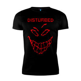 Мужская футболка премиум с принтом Disturbed в Санкт-Петербурге, 92% хлопок, 8% лайкра | приталенный силуэт, круглый вырез ворота, длина до линии бедра, короткий рукав | Тематика изображения на принте: disturbed