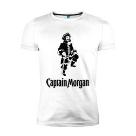Мужская футболка премиум с принтом Capitan Morgan в Санкт-Петербурге, 92% хлопок, 8% лайкра | приталенный силуэт, круглый вырез ворота, длина до линии бедра, короткий рукав | capitan morgan | бар | бармен | капитан морган