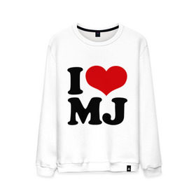 Мужской свитшот хлопок с принтом I LOVE MJ в Санкт-Петербурге, 100% хлопок |  | i love | michael jackson | mj | майкл джексон | сердце | я люблю