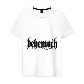 Мужская футболка хлопок с принтом Behemoth в Санкт-Петербурге, 100% хлопок | прямой крой, круглый вырез горловины, длина до линии бедер, слегка спущенное плечо. | Тематика изображения на принте: behemoth | metal | группы | логотипы | метал | польша | рок