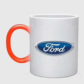 Кружка хамелеон с принтом Ford в Санкт-Петербурге, керамика | меняет цвет при нагревании, емкость 330 мл | ford | авто | автобренды | автомобилистам | автомобиль | для автомобилистов | машины | тачки | форд | фордик