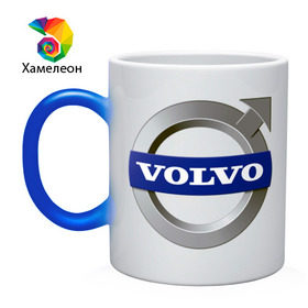 Кружка хамелеон с принтом Volvo в Санкт-Петербурге, керамика | меняет цвет при нагревании, емкость 330 мл | volvo | авто | бренд | вольво | логотип | машина