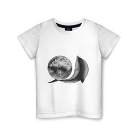 Детская футболка хлопок с принтом Дельфинчик с шаром в Санкт-Петербурге, 100% хлопок | круглый вырез горловины, полуприлегающий силуэт, длина до линии бедер | глобус | дельфин | дельфинчик | земля | шар