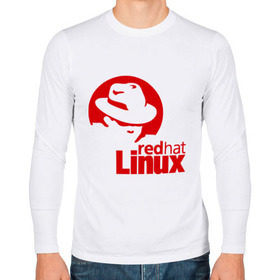 Мужской лонгслив хлопок с принтом Linux - Redhart в Санкт-Петербурге, 100% хлопок |  | Тематика изображения на принте: linux | redhart | админу | дистрибутив | красная шляпа | линукс