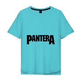 Мужская футболка хлопок Oversize с принтом Pantera в Санкт-Петербурге, 100% хлопок | свободный крой, круглый ворот, “спинка” длиннее передней части | metal | глэм | грув | группы | логотип | метал | трэш | хэви