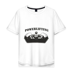 Мужская футболка хлопок Oversize с принтом powerlifting5 в Санкт-Петербурге, 100% хлопок | свободный крой, круглый ворот, “спинка” длиннее передней части | Тематика изображения на принте: 