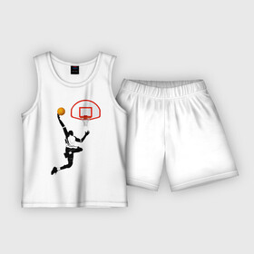 Детская пижама с шортами хлопок с принтом Карим Абдул Джаббар: баскетболист NBA в Санкт-Петербурге,  |  | basket | basketball | баскетболист | баскетбольное кольцо | бросок