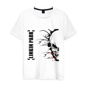 Мужская футболка хлопок с принтом Linkin Park (5) в Санкт-Петербурге, 100% хлопок | прямой крой, круглый вырез горловины, длина до линии бедер, слегка спущенное плечо. | скелет