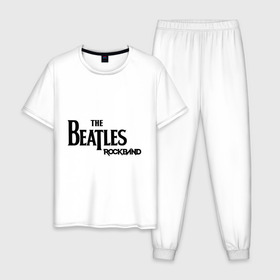 Мужская пижама хлопок с принтом The Beatles (2) в Санкт-Петербурге, 100% хлопок | брюки и футболка прямого кроя, без карманов, на брюках мягкая резинка на поясе и по низу штанин
 | 60s | 60е | beatles | битлз | битлс | битлы | леннон | ленон | макартни | ретро