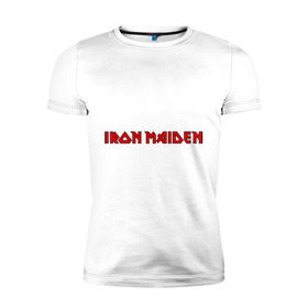 Мужская футболка премиум с принтом Iron Maiden в Санкт-Петербурге, 92% хлопок, 8% лайкра | приталенный силуэт, круглый вырез ворота, длина до линии бедра, короткий рукав | iron maiden | айрон майден | панк | рок | символика iron maiden
