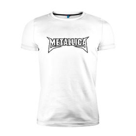 Мужская футболка премиум с принтом Metallica (2) в Санкт-Петербурге, 92% хлопок, 8% лайкра | приталенный силуэт, круглый вырез ворота, длина до линии бедра, короткий рукав | металлика