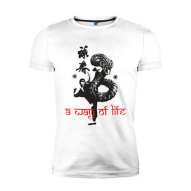 Мужская футболка премиум с принтом karate4 в Санкт-Петербурге, 92% хлопок, 8% лайкра | приталенный силуэт, круглый вырез ворота, длина до линии бедра, короткий рукав | Тематика изображения на принте: каратэ