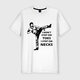 Мужская футболка премиум с принтом Чак Норрис в Санкт-Петербурге, 92% хлопок, 8% лайкра | приталенный силуэт, круглый вырез ворота, длина до линии бедра, короткий рукав | chuck norris | чак норрис
