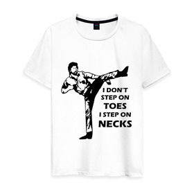 Мужская футболка хлопок с принтом Чак Норрис в Санкт-Петербурге, 100% хлопок | прямой крой, круглый вырез горловины, длина до линии бедер, слегка спущенное плечо. | chuck norris | чак норрис