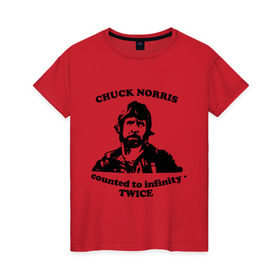 Женская футболка хлопок с принтом Чак Норрис (2) в Санкт-Петербурге, 100% хлопок | прямой крой, круглый вырез горловины, длина до линии бедер, слегка спущенное плечо | chuck norris | чак норрис