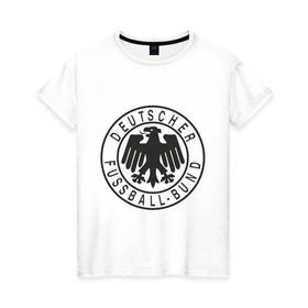 Женская футболка хлопок с принтом Германия в Санкт-Петербурге, 100% хлопок | прямой крой, круглый вырез горловины, длина до линии бедер, слегка спущенное плечо | германский футбольный клуб | дойч футбол | фк