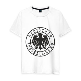 Мужская футболка хлопок с принтом Германия в Санкт-Петербурге, 100% хлопок | прямой крой, круглый вырез горловины, длина до линии бедер, слегка спущенное плечо. | германский футбольный клуб | дойч футбол | фк