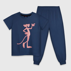 Детская пижама хлопок с принтом PinkPanther в Санкт-Петербурге, 100% хлопок |  брюки и футболка прямого кроя, без карманов, на брюках мягкая резинка на поясе и по низу штанин
 | pink panther | розовая пантера