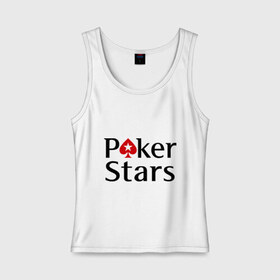 Женская майка хлопок с принтом Poker Stars в Санкт-Петербурге, 95% хлопок, 5% эластан |  | pokerstars