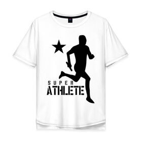 Мужская футболка хлопок Oversize с принтом Лёгкая атлетика (4) в Санкт-Петербурге, 100% хлопок | свободный крой, круглый ворот, “спинка” длиннее передней части | атлет | бег | бегун | легкая атлетика | марафон | марафонец | спринтер