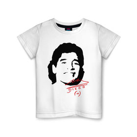 Детская футболка хлопок с принтом Diego Maradona в Санкт-Петербурге, 100% хлопок | круглый вырез горловины, полуприлегающий силуэт, длина до линии бедер | diego maradona | footballplayer | аргентина | диего марадона | сборная аргентины