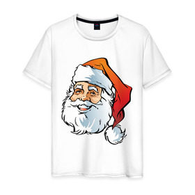 Мужская футболка хлопок с принтом Дед Мороз в Санкт-Петербурге, 100% хлопок | прямой крой, круглый вырез горловины, длина до линии бедер, слегка спущенное плечо. | дед | дед  отморозок | дед мороз | нг | новый год | отморозок