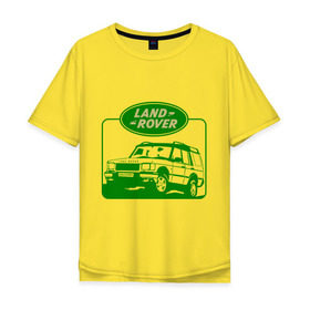 Мужская футболка хлопок Oversize с принтом Land Rover в Санкт-Петербурге, 100% хлопок | свободный крой, круглый ворот, “спинка” длиннее передней части | auto | land rover | rover | авто | автобренды | автобрэнды | автомобиль | автомобильные | лэнд ровер | тачки