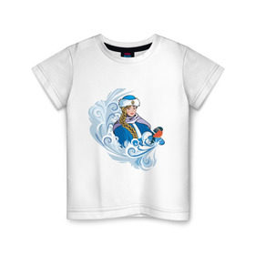 Детская футболка хлопок с принтом Снегурочка и метель в Санкт-Петербурге, 100% хлопок | круглый вырез горловины, полуприлегающий силуэт, длина до линии бедер | метель | нг | новый год | снегурка | снегурочка | снегурочка и метель