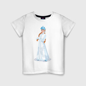 Детская футболка хлопок с принтом Снегурочка с кокардой в Санкт-Петербурге, 100% хлопок | круглый вырез горловины, полуприлегающий силуэт, длина до линии бедер | нг | новый год | снегурка | снегурочка