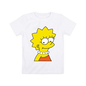 Детская футболка хлопок с принтом Lisa Simpson в Санкт-Петербурге, 100% хлопок | круглый вырез горловины, полуприлегающий силуэт, длина до линии бедер | simpsons | лиза симпсон | симпсоны | симсоны