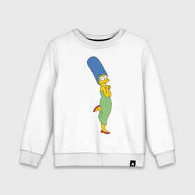 Детский свитшот хлопок с принтом Marge Simpson в Санкт-Петербурге, 100% хлопок | круглый вырез горловины, эластичные манжеты, пояс и воротник | simpsons | симпсоны | симсоны