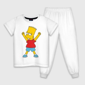 Детская пижама хлопок с принтом Bart Simpson (2) в Санкт-Петербурге, 100% хлопок |  брюки и футболка прямого кроя, без карманов, на брюках мягкая резинка на поясе и по низу штанин
 | simpsons | барт | барт симпсон | симсоны | симспоны