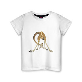 Детская футболка хлопок с принтом Мадагаскар (3) в Санкт-Петербурге, 100% хлопок | круглый вырез горловины, полуприлегающий силуэт, длина до линии бедер | madagascar | жираф | мадагаскар