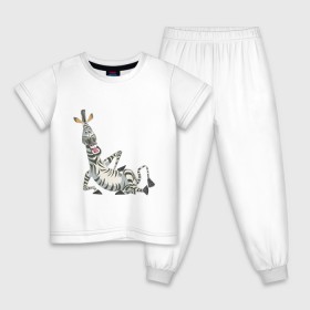 Детская пижама хлопок с принтом Мадагаскар (4) в Санкт-Петербурге, 100% хлопок |  брюки и футболка прямого кроя, без карманов, на брюках мягкая резинка на поясе и по низу штанин
 | Тематика изображения на принте: madagascar | зебра | мадагаскар