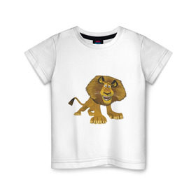 Детская футболка хлопок с принтом Мадагаскар (6) в Санкт-Петербурге, 100% хлопок | круглый вырез горловины, полуприлегающий силуэт, длина до линии бедер | madagascar | лев | мадагаскар