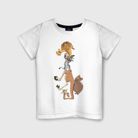 Детская футболка хлопок с принтом Мадагаскар (9) в Санкт-Петербурге, 100% хлопок | круглый вырез горловины, полуприлегающий силуэт, длина до линии бедер | Тематика изображения на принте: madagascar | мадагаскар