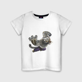 Детская футболка хлопок с принтом Кунг фу Панда (4) в Санкт-Петербурге, 100% хлопок | круглый вырез горловины, полуприлегающий силуэт, длина до линии бедер | Тематика изображения на принте: kung fu panda | panda | кунг фу | кунг фу панда