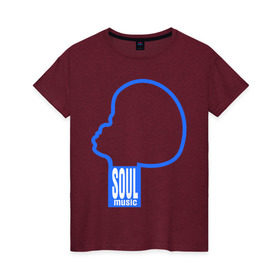 Женская футболка хлопок с принтом soul music в Санкт-Петербурге, 100% хлопок | прямой крой, круглый вырез горловины, длина до линии бедер, слегка спущенное плечо | джаз | музыка | соул