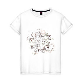 Женская футболка хлопок с принтом Грустная в Санкт-Петербурге, 100% хлопок | прямой крой, круглый вырез горловины, длина до линии бедер, слегка спущенное плечо | 