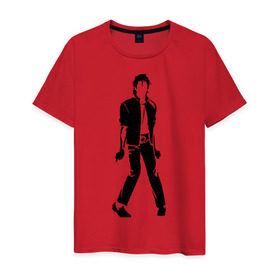 Мужская футболка хлопок с принтом Майкл Джексон (9) в Санкт-Петербурге, 100% хлопок | прямой крой, круглый вырез горловины, длина до линии бедер, слегка спущенное плечо. | Тематика изображения на принте: michael jackson | зщз | король | майкл джексон | поп