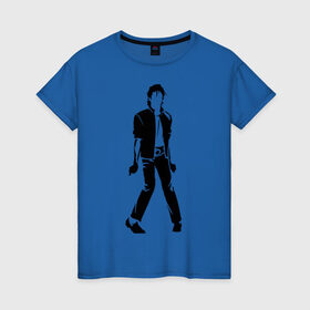 Женская футболка хлопок с принтом Майкл Джексон (9) в Санкт-Петербурге, 100% хлопок | прямой крой, круглый вырез горловины, длина до линии бедер, слегка спущенное плечо | michael jackson | зщз | король | майкл джексон | поп