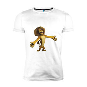 Мужская футболка премиум с принтом Мадагаскар-Лев (2) в Санкт-Петербурге, 92% хлопок, 8% лайкра | приталенный силуэт, круглый вырез ворота, длина до линии бедра, короткий рукав | madagascar | лев | мадагаскар