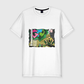 Мужская футболка премиум с принтом Great Teacher Onizuka в Санкт-Петербурге, 92% хлопок, 8% лайкра | приталенный силуэт, круглый вырез ворота, длина до линии бедра, короткий рукав | anime | great teavher onizuka | аниме | анимэ | онизука