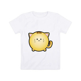 Детская футболка хлопок с принтом Cute Puffy Animals (4) в Санкт-Петербурге, 100% хлопок | круглый вырез горловины, полуприлегающий силуэт, длина до линии бедер | Тематика изображения на принте: 