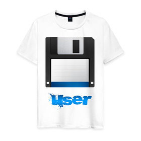 Мужская футболка хлопок с принтом Floppy Disk в Санкт-Петербурге, 100% хлопок | прямой крой, круглый вырез горловины, длина до линии бедер, слегка спущенное плечо. | 