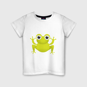 Детская футболка хлопок с принтом Little Frog (1) в Санкт-Петербурге, 100% хлопок | круглый вырез горловины, полуприлегающий силуэт, длина до линии бедер | frog | лягушка | лягушонок